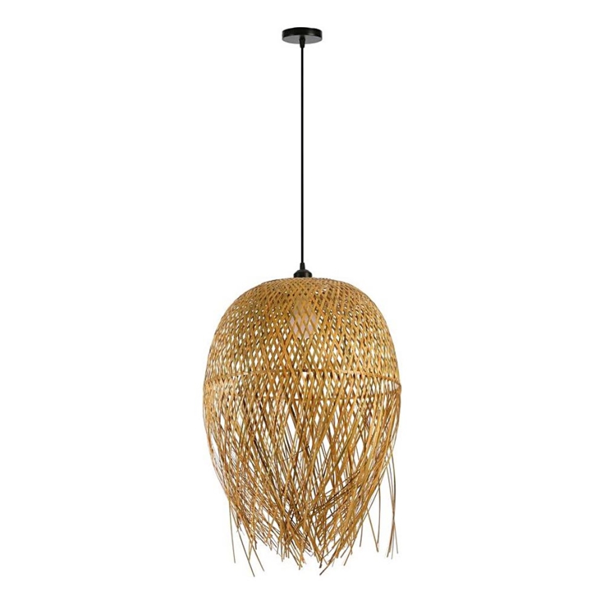 Ljuskrona med textilsladd HILO 1xE27/40W/230V diameter 45 cm bambu