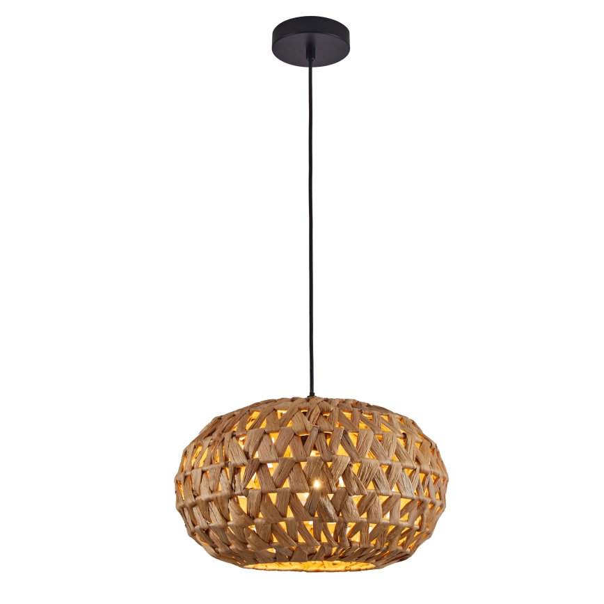 Ljuskrona med textilsladd HOSHI 1xE27/20W/230V diameter 38 cm hampa