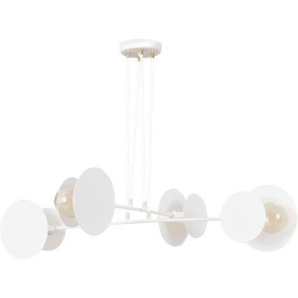 Ljuskrona med textilsladd IDEA 4xE27/15W/230V vit