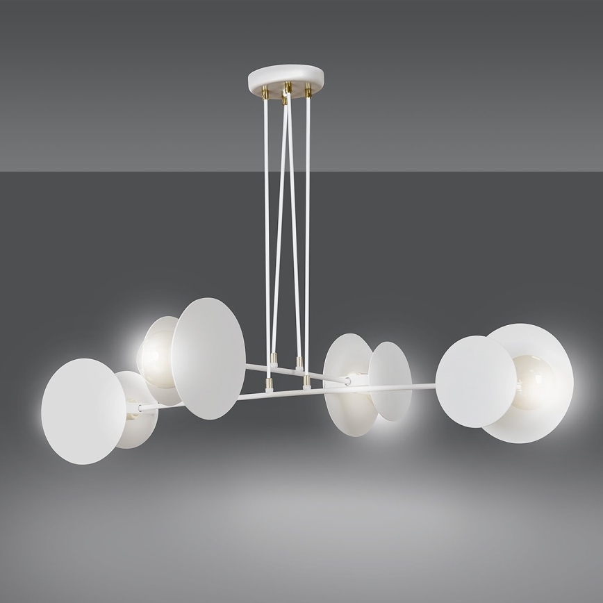 Ljuskrona med textilsladd IDEA 4xE27/15W/230V vit