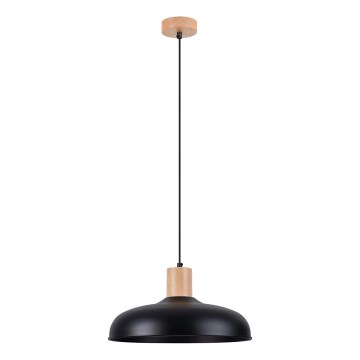 Ljuskrona med textilsladd INDY 1xE27/15W/230V diameter 38 cm svart