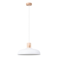Ljuskrona med textilsladd INDY 1xE27/15W/230V diameter 38 cm vit