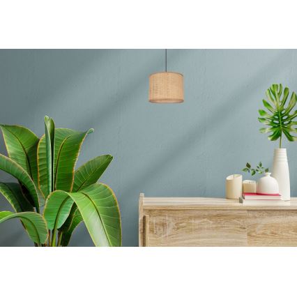 Ljuskrona med textilsladd IRMA 1xE27/60W/230V diameter 20 cm