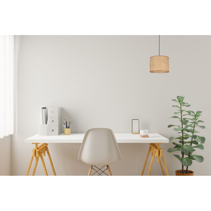 Ljuskrona med textilsladd IRMA 1xE27/60W/230V diameter 20 cm