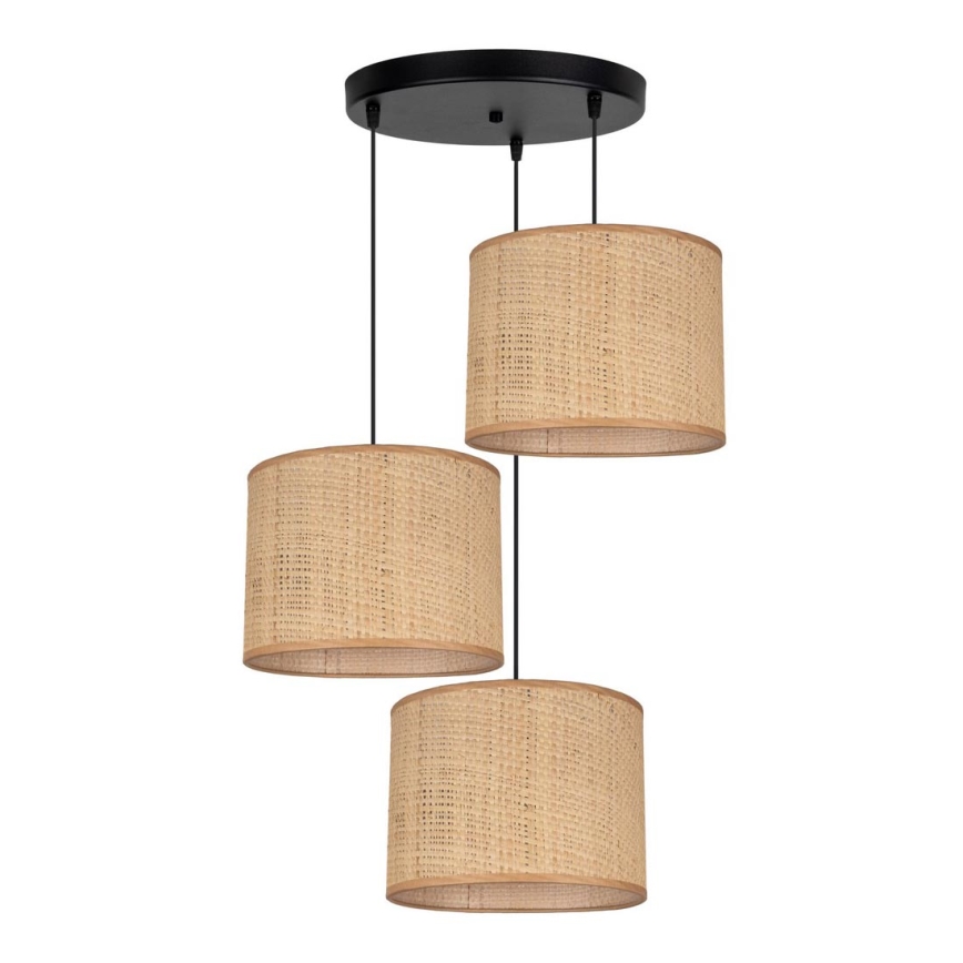 Ljuskrona med textilsladd IRMA 3xE27/60W/230V diameter 45 cm