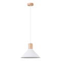 Ljuskrona med textilsladd JAGA 1xE27/15W/230V diameter 30 cm vit