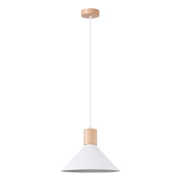 Ljuskrona med textilsladd JAGA 1xE27/15W/230V diameter 30 cm vit