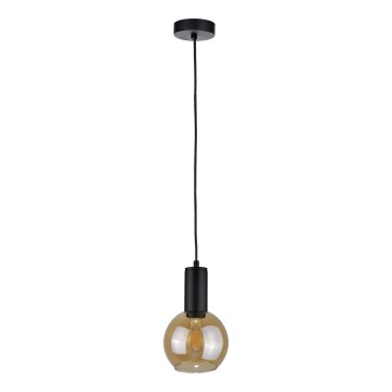Ljuskrona med textilsladd JANTAR BLACK 1xE27/60W/230V