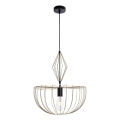 Ljuskrona med textilsladd JASMINA 1xE27/20W/230V diameter 40 cm guld