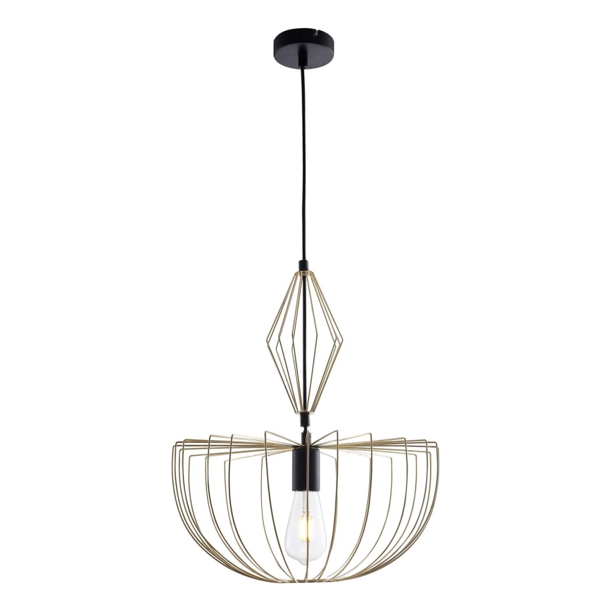 Ljuskrona med textilsladd JASMINA 1xE27/20W/230V diameter 40 cm guld