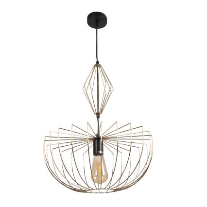 Ljuskrona med textilsladd JASMINA 1xE27/20W/230V diameter 40 cm guld