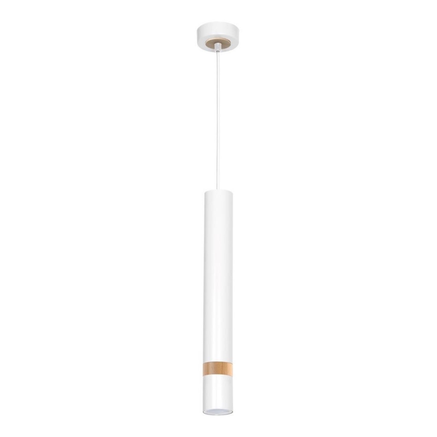 Ljuskrona med textilsladd JOKER WHITE WOOD 1xGU10/8W/230V