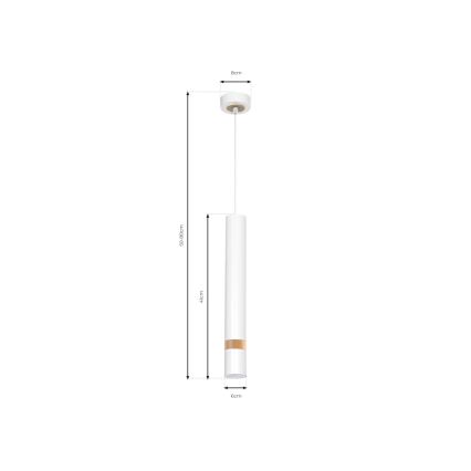 Ljuskrona med textilsladd JOKER WHITE WOOD 1xGU10/8W/230V