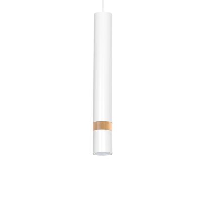 Ljuskrona med textilsladd JOKER WHITE WOOD 3xGU10/8W/230V