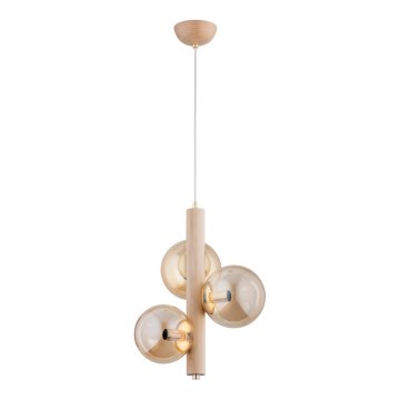 Ljuskrona med textilsladd KANET 3xE14/40W/230V beige