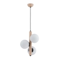 Ljuskrona med textilsladd KANET 3xE14/40W/230V beige/vit