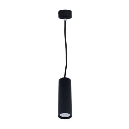 Ljuskrona med textilsladd KARADON 1xGU10/30W/230V 17 cm svart