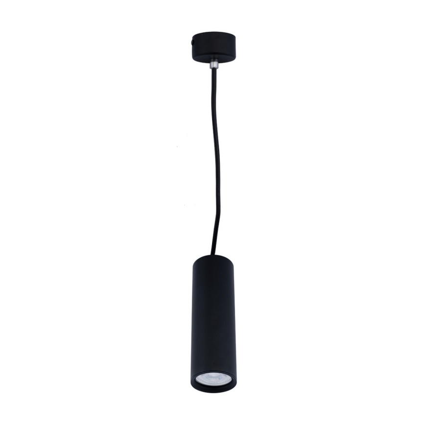 Ljuskrona med textilsladd KARADON 1xGU10/30W/230V 17 cm svart