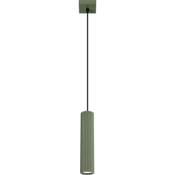 Ljuskrona med textilsladd KARBON 1xGU10/10W/230V grön