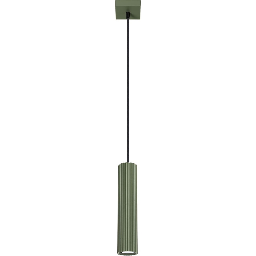Ljuskrona med textilsladd KARBON 1xGU10/10W/230V grön