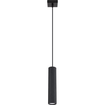 Ljuskrona med textilsladd KARBON 1xGU10/10W/230V svart