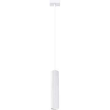 Ljuskrona med textilsladd KARBON 1xGU10/10W/230V vit