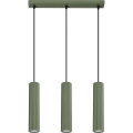 Ljuskrona med textilsladd KARBON 3xGU10/10W/230V grön