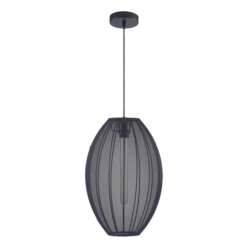 Ljuskrona med textilsladd KAREI 1xE27/20W/230V diameter 30 cm svart