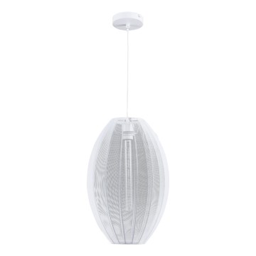 Ljuskrona med textilsladd KAREI 1xE27/20W/230V diameter 30 cm vit