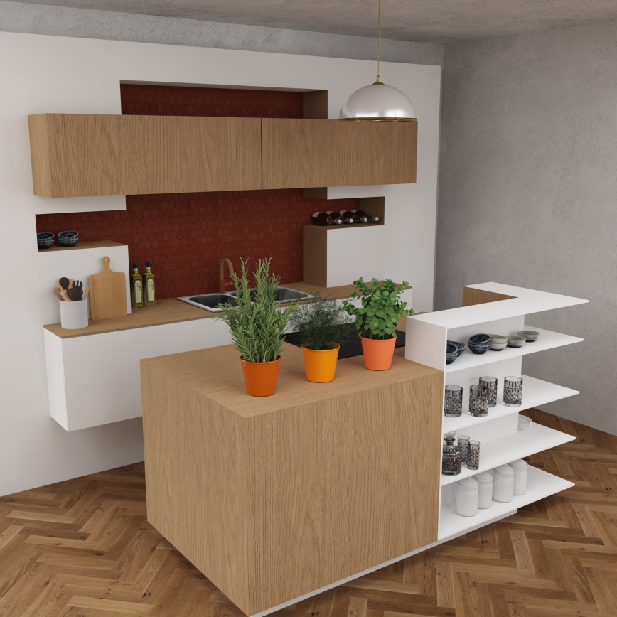 Ljuskrona med textilsladd KITCHEN 1xE27/15W/230V vit/guld