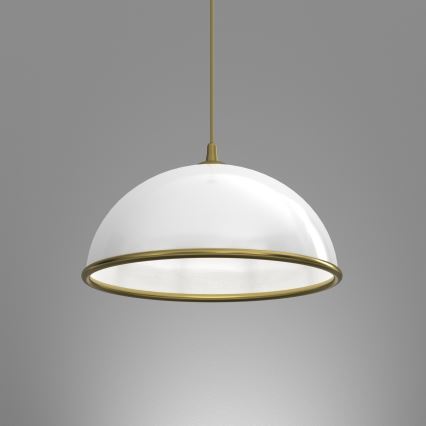 Ljuskrona med textilsladd KITCHEN 1xE27/15W/230V vit/guld
