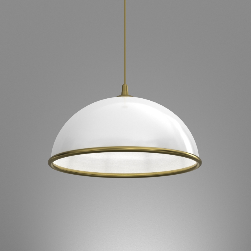 Ljuskrona med textilsladd KITCHEN 1xE27/15W/230V vit/guld