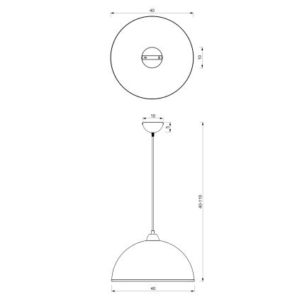 Ljuskrona med textilsladd KITCHEN 1xE27/15W/230V vit
