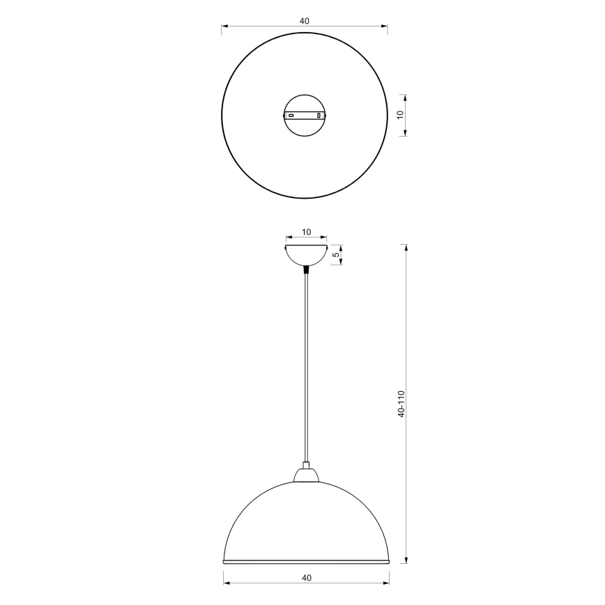 Ljuskrona med textilsladd KITCHEN 1xE27/15W/230V vit