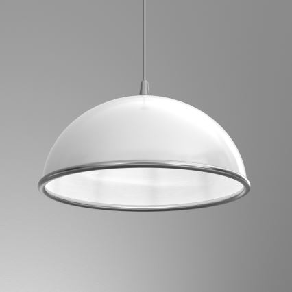 Ljuskrona med textilsladd KITCHEN 1xE27/15W/230V vit/skinande krom