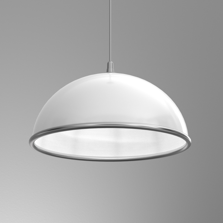 Ljuskrona med textilsladd KITCHEN 1xE27/15W/230V vit/skinande krom