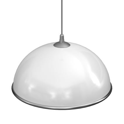 Ljuskrona med textilsladd KITCHEN 1xE27/15W/230V vit/skinande krom