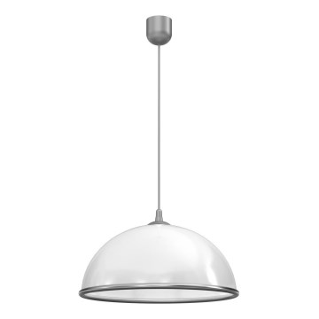 Ljuskrona med textilsladd KITCHEN 1xE27/15W/230V vit/skinande krom