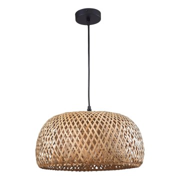 Ljuskrona med textilsladd KORFU 1xE27/20W/230V diameter 38 cm bambu