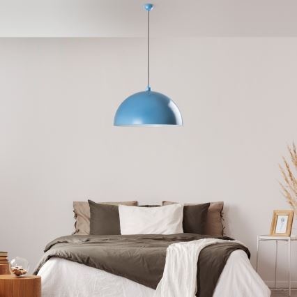 Ljuskrona med textilsladd KURE 1xE27/40W/230V blå