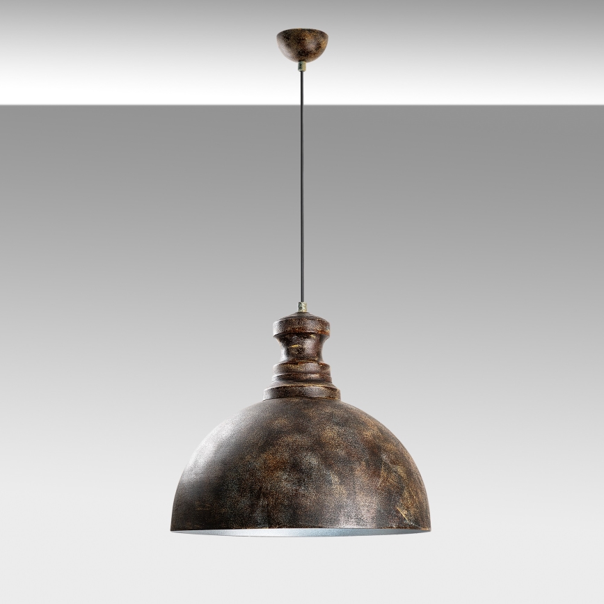 Ljuskrona med textilsladd KURE 1xE27/40W/230V diameter 40 cm grå