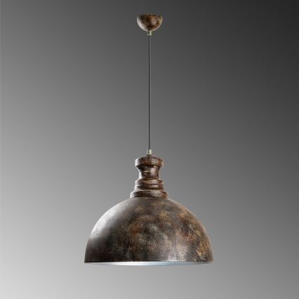 Ljuskrona med textilsladd KURE 1xE27/40W/230V diameter 40 cm grå