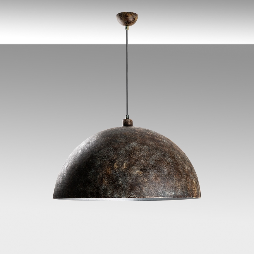Ljuskrona med textilsladd KURE 1xE27/40W/230V diameter 60 cm grå