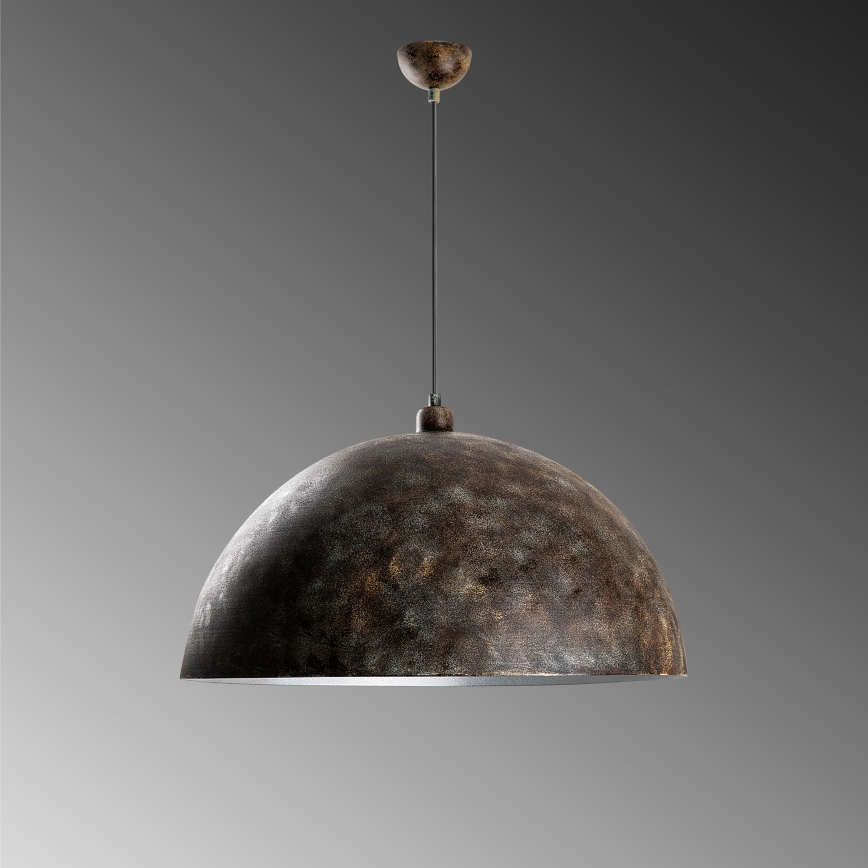 Ljuskrona med textilsladd KURE 1xE27/40W/230V diameter 60 cm grå