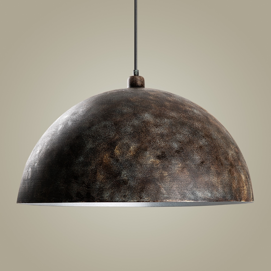 Ljuskrona med textilsladd KURE 1xE27/40W/230V diameter 60 cm grå