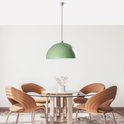 Ljuskrona med textilsladd KURE 1xE27/40W/230V grön