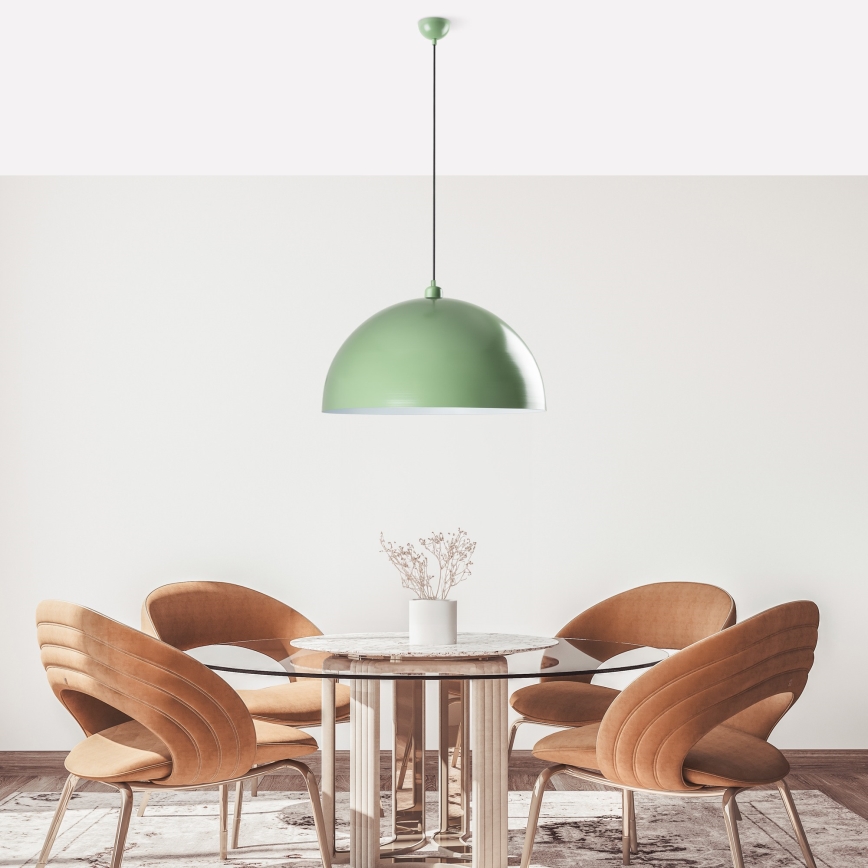 Ljuskrona med textilsladd KURE 1xE27/40W/230V grön