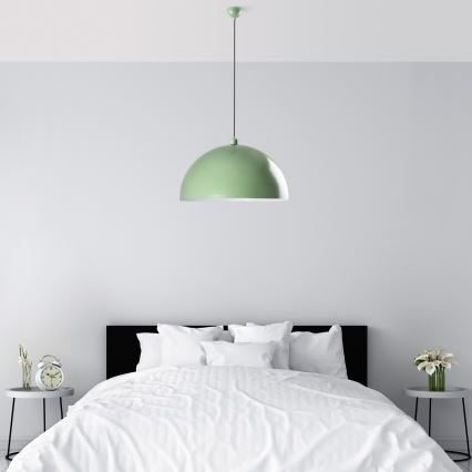Ljuskrona med textilsladd KURE 1xE27/40W/230V grön