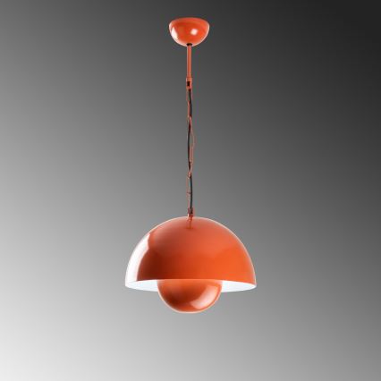 Ljuskrona med textilsladd KURE 1xE27/40W/230V orange