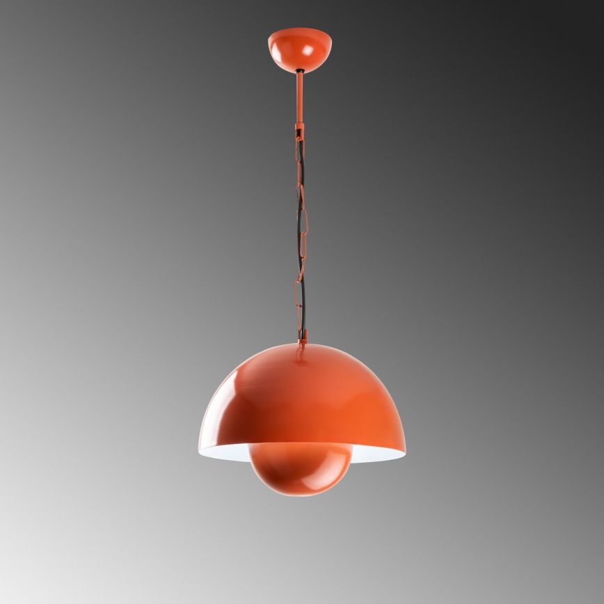 Ljuskrona med textilsladd KURE 1xE27/40W/230V orange
